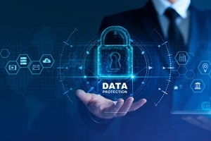 data protection concept on virtual screen